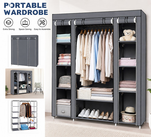 Portable wardrobe clothes rail - portable,