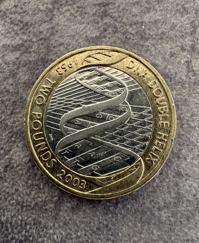 Dna double helix pound coin - dna,