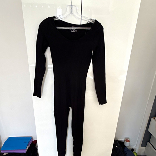 Primark black ribbed scoop - black,