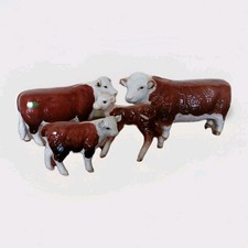 Beswick Hereford Family Bull & Cow 'Champions' and Calf's 854 & 1827C - Scarce 