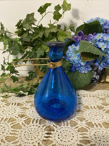 Vintage cobalt blue glass fly - blue,