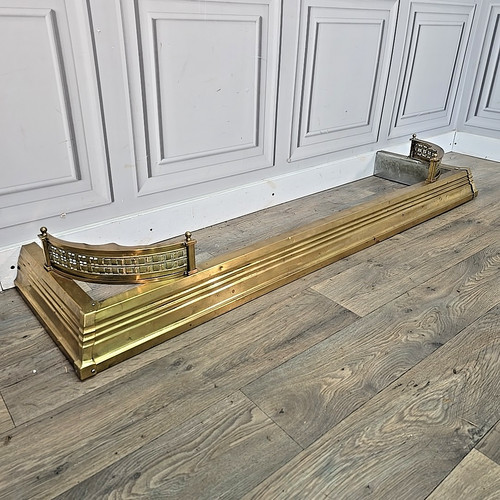 Antique brass fire fender kerb - fire,