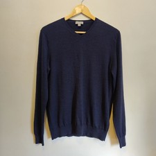 COS Mens 100% Wool Navy V Neck