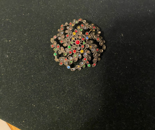 Vintage antique brooch dome - brooch,