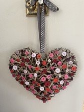 Wicker Heart with Pink Buttons