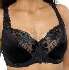 Ladies Gemm Black Bra Full Cup Underwired Reg & Plus Size Women Firm Hold New UK