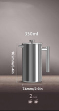 French Cafetiere French Press Coffee Maker Stainless Steel Coffee Plunger Office