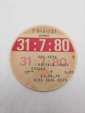 Vintage SUZUKI Motorbike 1980 LVLO Original Old Road Car Cars Tax Disc Rare