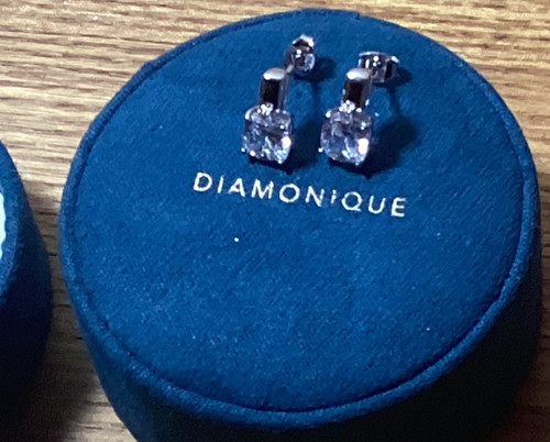 Diamonique dangle earrings - diamonique,