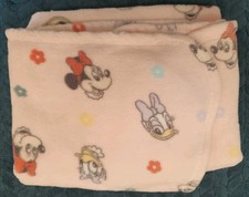 Primark Disney baby Pink Minnie Mouse Daisy Duck Fleece Pram Size Blanket Used