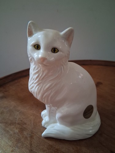 Seated white cat john - cat,