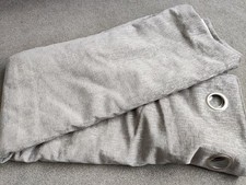NEXT Grey Silver Heavyweight Chenille Eyelet Lined Curtains 228w X 137d single