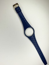 Omega dynamic leather strap band Blue watch band