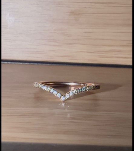 Sparkling wishbone ring - ring, 14k