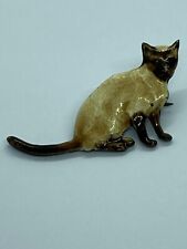 RAREST KENART STERLING SILVER ART DECO ENAMELLED SIAMESE CAT BROOCH JCHIL329-2