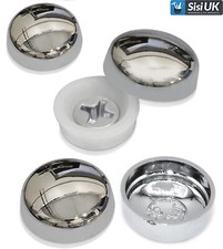 Plastic Screw Cover CHROME 2 Piece Dome Cap Washer Decorative Furniture x 10
