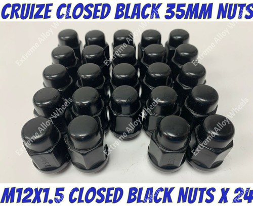 Alloy wheel nuts black - alloy, x