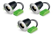 3 x JCC JC010010/BN Fireguard Fire Rated Fixed Downlights Brushed Nickel