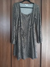BLUE VANILLA Debenhams Ladies Leopard Print Dress Long Tunic Top 14 Soft