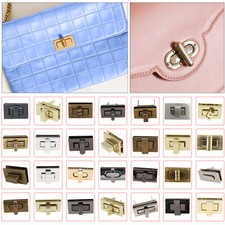 1-10Pcs Rectangle Twist Turn Lock Fastener Clasp Purse Closure for DIY Craft Bag