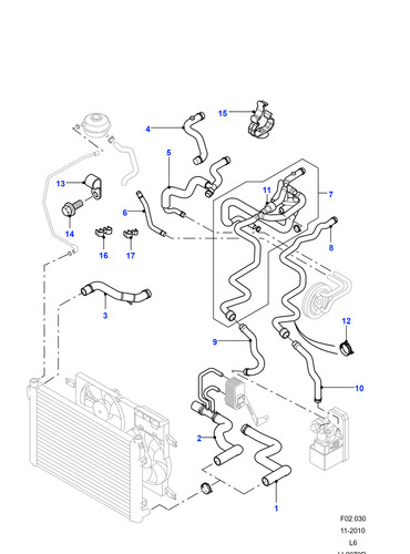Land rover ird cooling hose - rover,