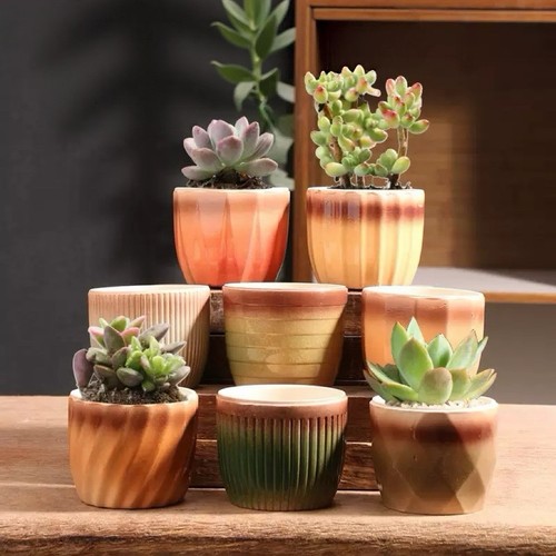 8pcs flower pot ceramic - 8pcs,
