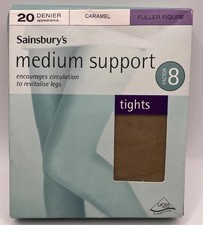 Sainsbury’s Medium Support Factor 8 Tights, Size Large, Caramel, 20 Denire