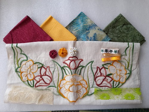 Vintage embroidered linen - vintage,
