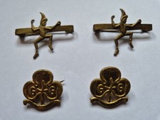 Vintage Brownie Pixie & Girl Guide Promise Badges x4.