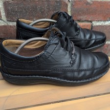 Clarks Nature Three Active Air Black Leather Derby Shoes UK 9H extra wide
