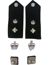 Military Epaulettes and Badges Set with Crown and Star Designs