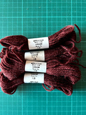 4 x Appleton 40m Tapestry Yarns - 100% Wool Skeins -  Shade 128 - Dark Brown