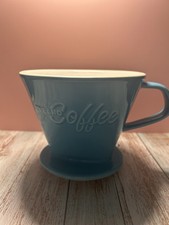 LARGE CREANO TURQUOISE/TEAL CERAMIC CONE COFFEE FILTER HOLDER (5”)