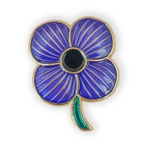 Purple poppy enamel pin badge - poppy,