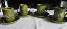 Portmeirion Olive Green Totem Coffee Cans & Saucers