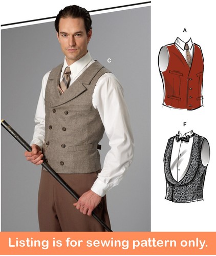 Sewing pattern mens vest - sewing,