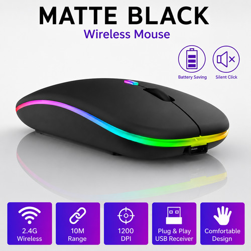 Rgb led wireless mouse - rgb,