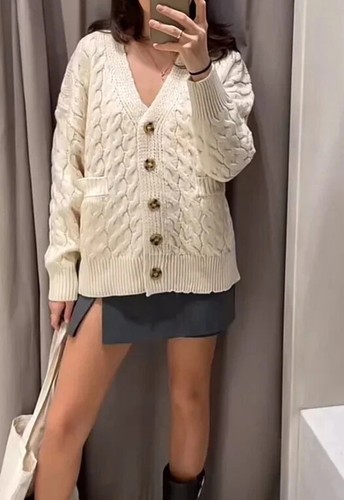 Zara ecru white - ecru, knit