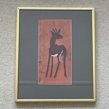Vintage framed Batik Antelope