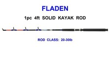 FLADEN 4ft 1pc SOLID KAYAK ROD FOR CANOE BOAT SEA FISHING LINE RIGS LURES PIRKS