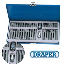 Draper Expert Mechanics Tx-Star/Torx/Hex/XZN/Spline Bit Set with Case 40 Piece