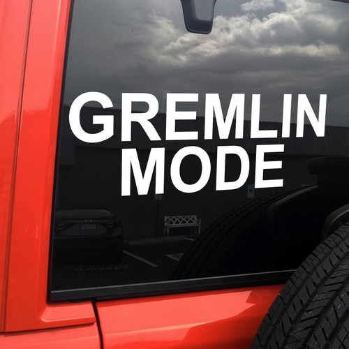 Gremlin mode vinyl decal - gremlin,