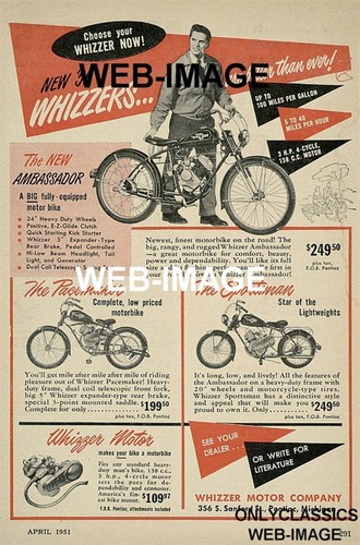 1951 whizzer engine motor - whizzer,