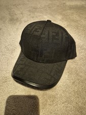 FF Fendi Black Monogram Cap Hat