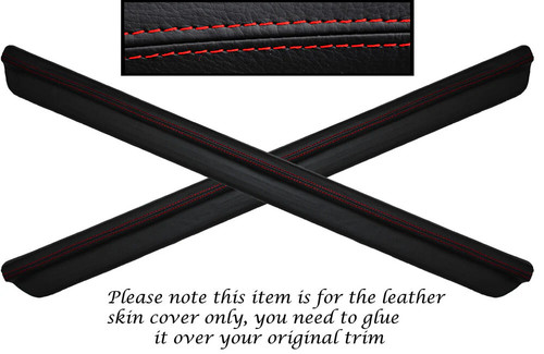 Red stitch door sill trim - red,