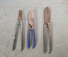 Job Lot Of 3 small Old Vintage Tin Snips sheet metal Cutters 