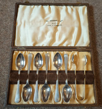 Set of 6 coffee spoons & sugar