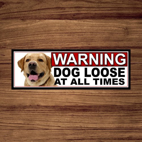 Yellow labrador warning dog - labrador,