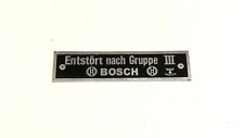 Nameplate for side car BMW R12 R71 R17 R35 NSU Zündapp DKW Group III Bosch