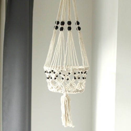 Macrame plant hanger beaded - macrame,